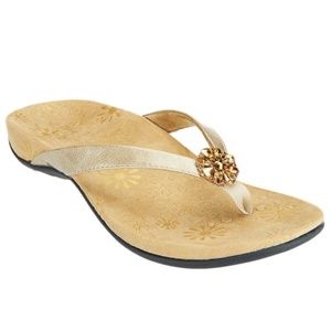 Vionic Sharon Flip Flops Gold Size 10